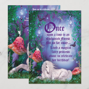 Inbjudan till Fairy Unicorn Forest Party