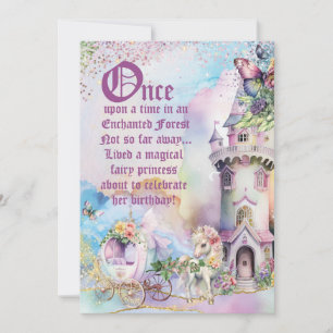 Inbjudan till Fairy Unicorn Forest Party