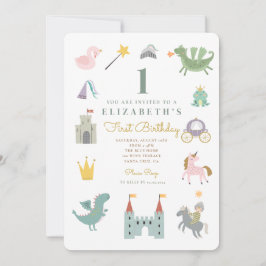 Inbjudan till Fairytale Princess Dragon Birthday