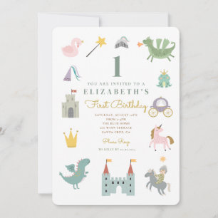 Inbjudan till Fairytale Princess Dragon Birthday