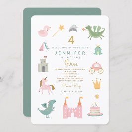 Inbjudan till Fairytale Princess Dragon Birthday