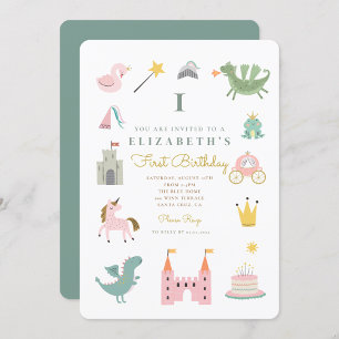 Inbjudan till Fairytale Princess Dragon Birthday
