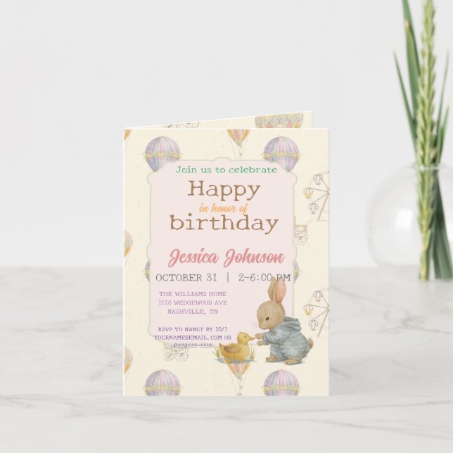 Inbjudan till Fairytale Vintage Amusement Park (Framsida)