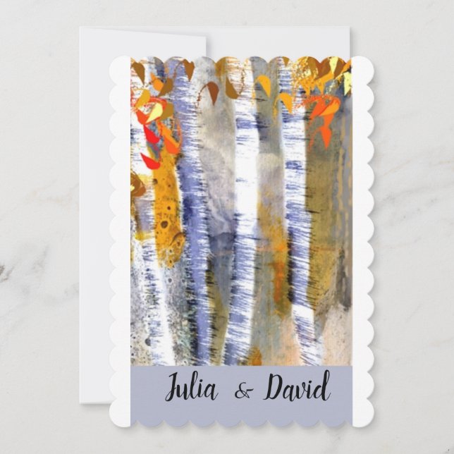 Inbjudan till Fall Aspen Träd Personligt bröllp (Framsida)