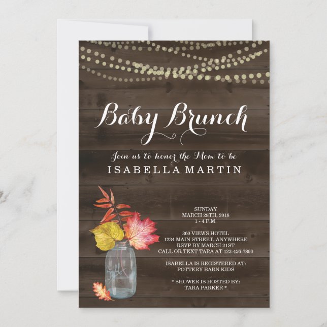 Inbjudan till Fall Baby Brunch (Framsida)
