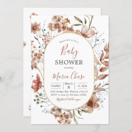 Inbjudan till Fall Boho WidlblommBaby Shower