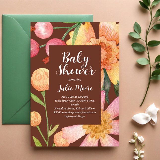 Inbjudan till Fall Flower Power Baby Shower (Skapare uppladdad)