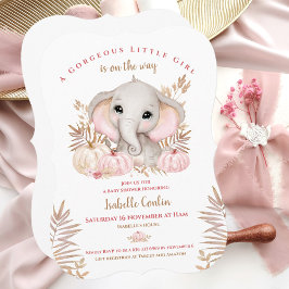 Inbjudan till Fall Girl Elephant Baby Shower
