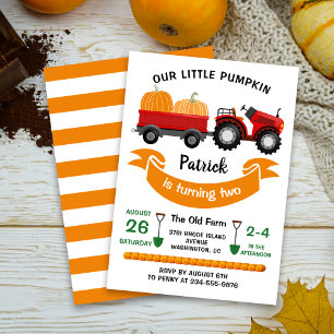 Inbjudan till Fall Pumpkin Tractor Farm Barns föde