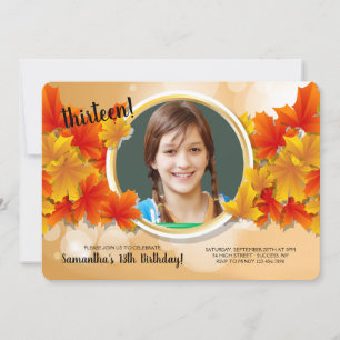 Inbjudan till fallfoto på födelsedag