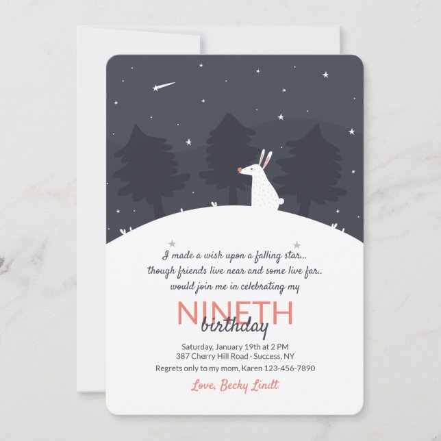 Inbjudan till Falling Star (Framsida)