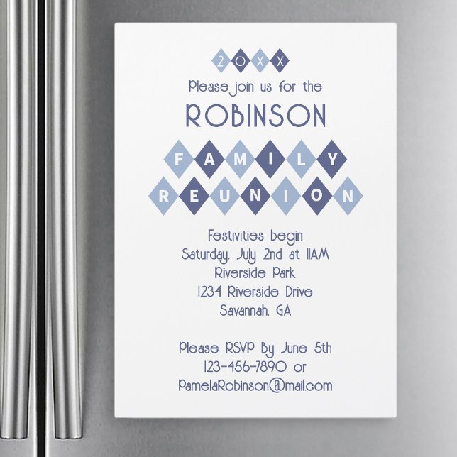 Inbjudan till Family Reunion Anpassningsbar Party  (Family Reunion Custom Party Invitation Magnetic Card)