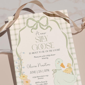 Inbjudan till Fånig Goose Baby Shower Mor Goose