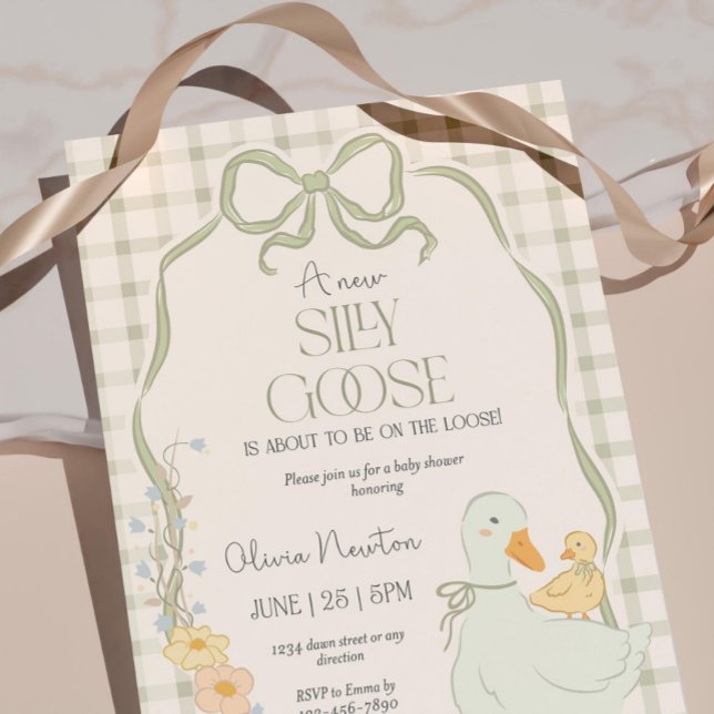 Inbjudan till Fånig Goose Baby Shower Mor Goose (Skapare uppladdad)