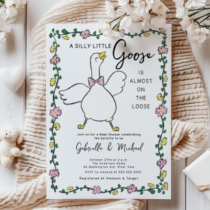 Inbjudan till Fåniget Goose Baby Shower
