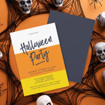 Inbjudan till Färg Block Candy corn Halloween fest