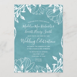 Inbjudan till Färg Editable Blommigt Vår bröllop