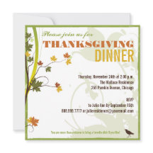 Inbjudan till Färgad Lämnar Thanksgiving - invigni