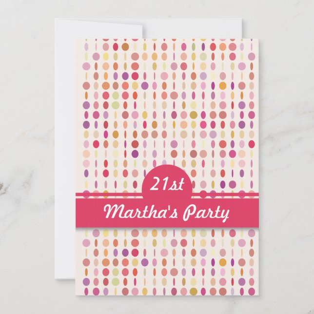 Inbjudan till färgad Mynt-födelsedag (Framsida)