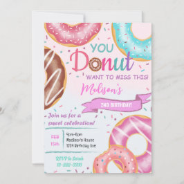 Inbjudan till färgade donuts på födelsedagen