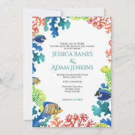 Inbjudan till färgat Aquarium-bröllop