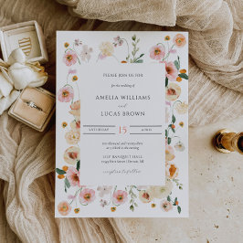 Inbjudan till färgat bröllop med Blommigtar i Vår