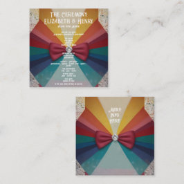 "Inbjudan till färgfull Elegant Rainbow Wedding Tilläggskort