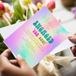 Inbjudan till färgfull Förlovning för Retro Yea Ba