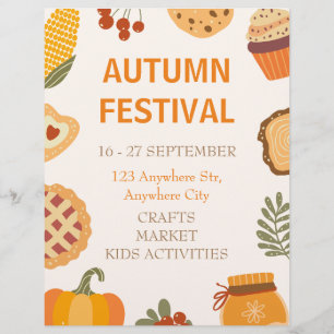 Inbjudan till färgfull höstfestival reklamblad