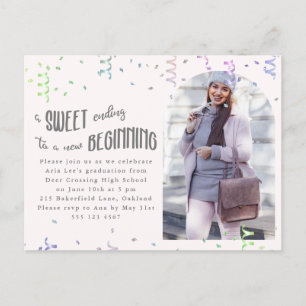 Inbjudan till färgfull konfetti-Studentfest