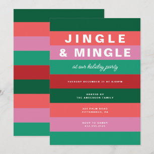 Inbjudan till färgfull stripe-Julfest