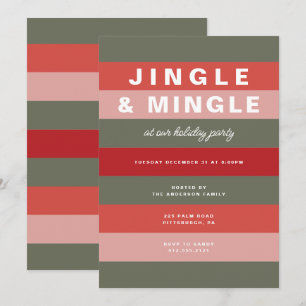 Inbjudan till färgfull stripe-Julfest