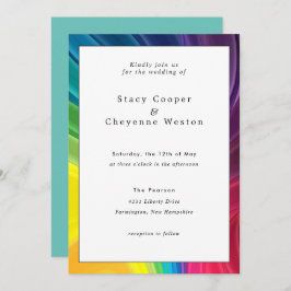 Inbjudan till färgfullt regnbågsbröllop