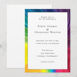 Inbjudan till färgfullt regnbågsbröllop