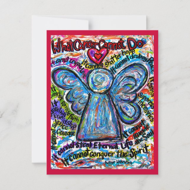 Inbjudan till färglös Cancer Angel (Framsida)