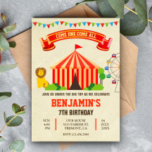 Inbjudan till färglös cirkus Barns födelsedag