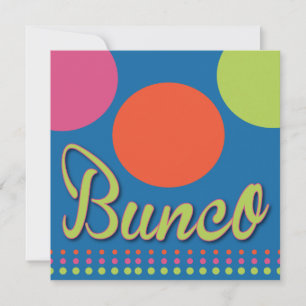 Inbjudan till färglösa punkter Bunco Dice-spel