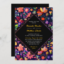 Inbjudan till färglöst fiesta-bröllop