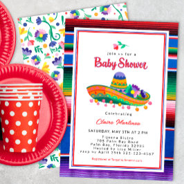 Inbjudan till färglöst Sombrero Fiesta Baby Shower