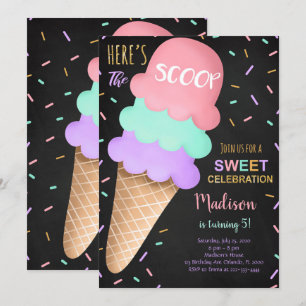 Inbjudan till färglöst Sprinkles Black Ice Cream