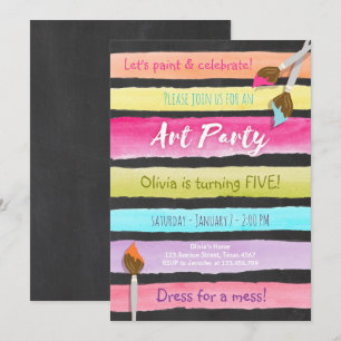 Inbjudan till färgtavla för målning av Art Party-f