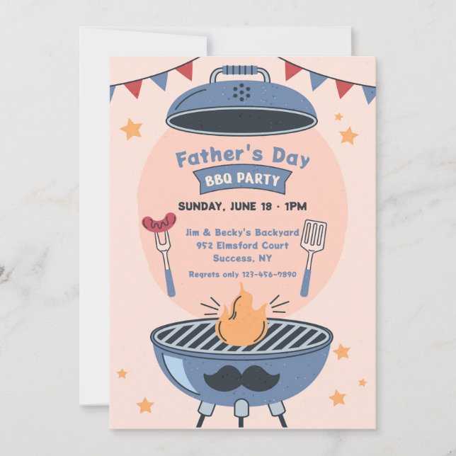 Inbjudan till Fars dag BBQ (Framsida)