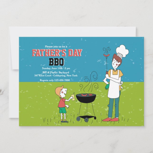 Inbjudan till Fars dag BBQ (Framsida)