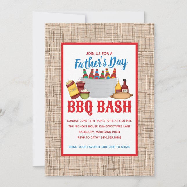 Inbjudan till Fars dag BBQ-partiet (Framsida)