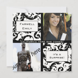 Inbjudan till fartyget Black Damask Studenten Farw