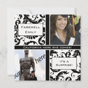 Inbjudan till fartyget Black Damask Studenten Farw