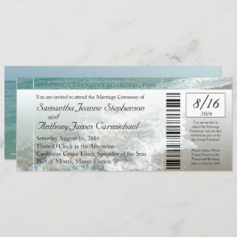 Inbjudan till Faux Boarding Pass Beach Wedding Bil