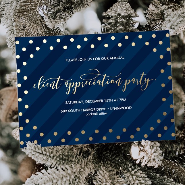 Inbjudan till Faux Foil Navy-Julfest (Skapare uppladdad)