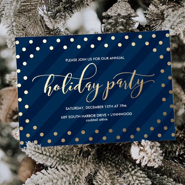 Inbjudan till Faux Foil Navy-Julfest (Skapare uppladdad)