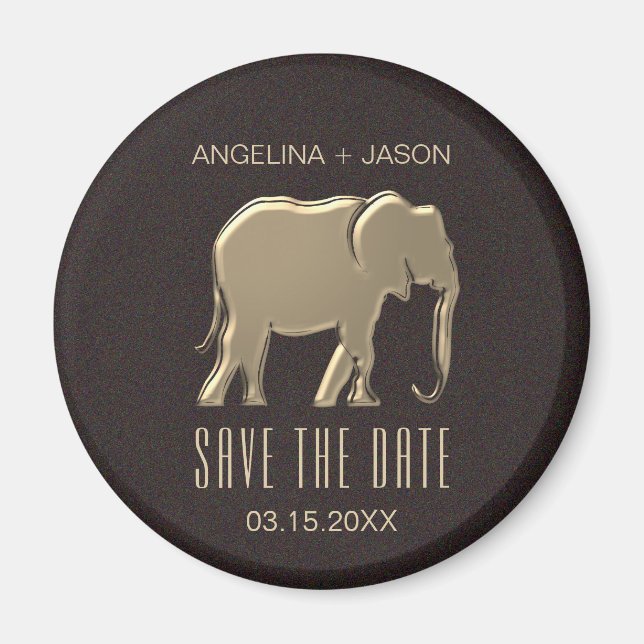 Inbjudan till Faux Guld Bröllop spara datum Magnet (Framsidan)